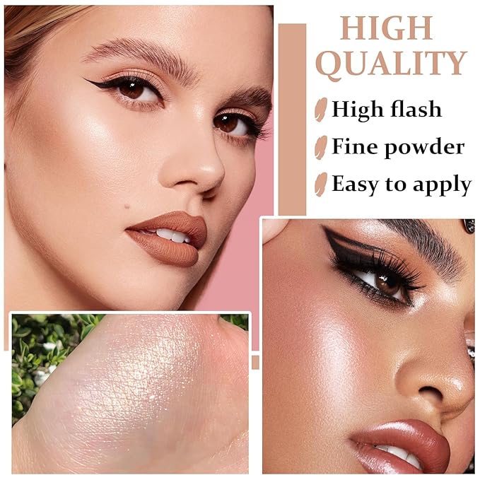 Body Hair Glitter Powder Highlighter Makeup Powder Polvo Makeup-Pearl White