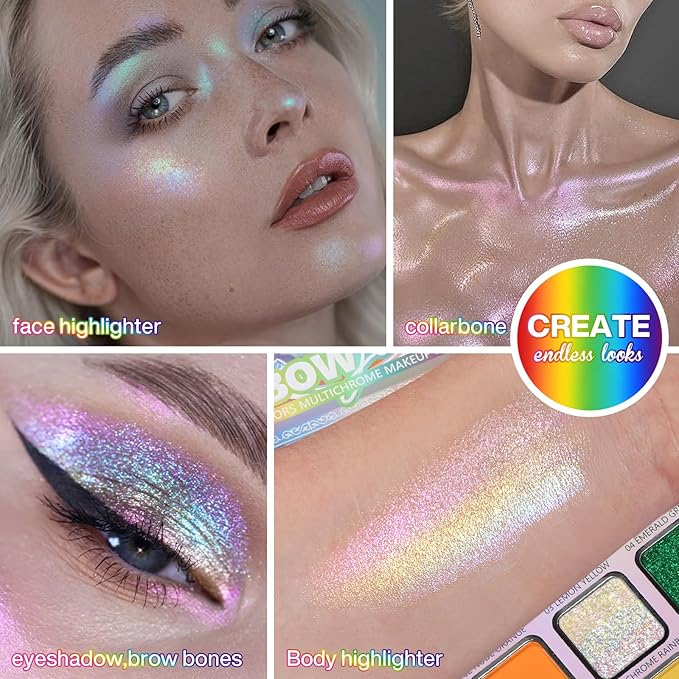 DE'LANCI Colorful EyeshadowPalette, 28 Neon Rainbow Eye Shadow Multi-Colored Metallic Shimmer Matte Makeup Bright Vivid Eye Makeup for Girls & Highly Pigmented Eyeshadow Cosmetics Daily Festival Looks