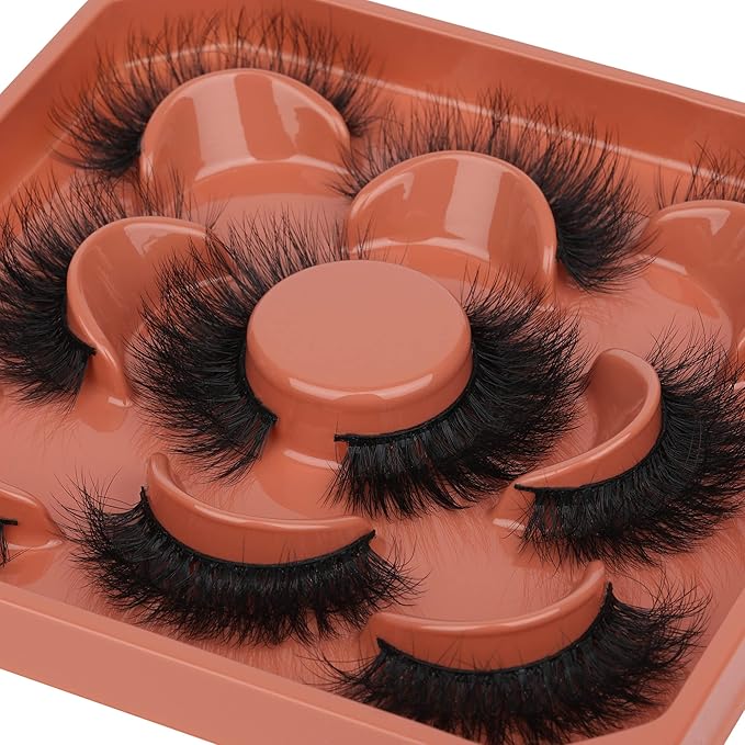 Fluffy Lashes Natural Wispy Eyelashes Full Volume Mink Lashes 14mm Short Faux Mink Lashes Multipack by Focipeysa