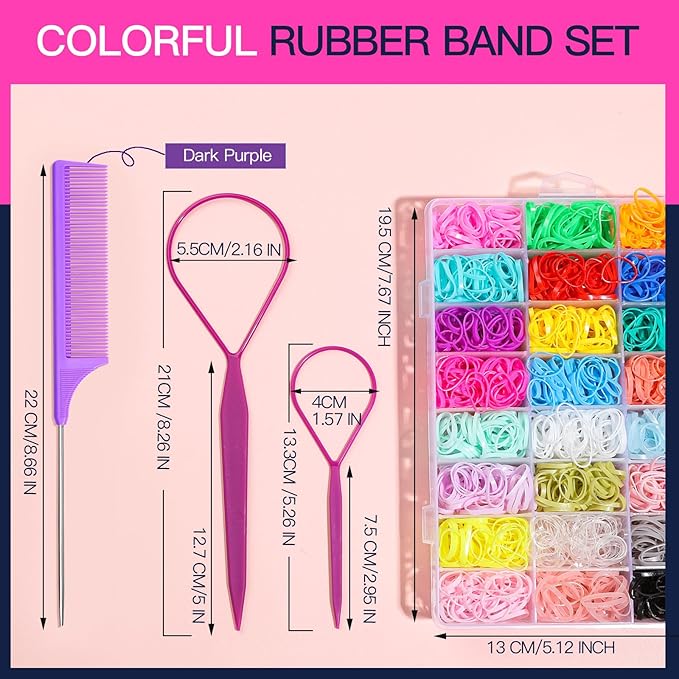 YGDZ Elastic Hair Bands, Colorful Toddler Hair Accessories for Girls, Baby, Mini Rubber Bands for Hair, Small Hair Ties Set, Christmas Stuffers Xmas Gift, Hair Accessories for Teen Girls, Kids