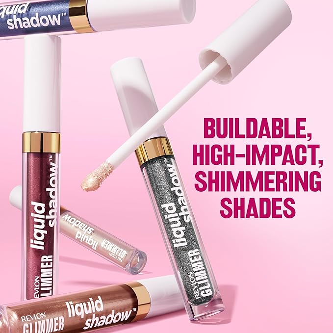 REVLON Glimmer Liquid Shadow, Smudge-Proof Shimmer Eyeshadow Makeup, Long Lasting, High Pigment, 203 Spaced Out