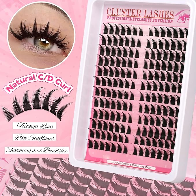 Lash Clusters Lash Spikes Eyelash Clusters Volume Long 12-18mm Individual Lashes DIY Spiky Lash Extension Mega Cluster Eyelash Extensions Mink Strips Lashes Thick
