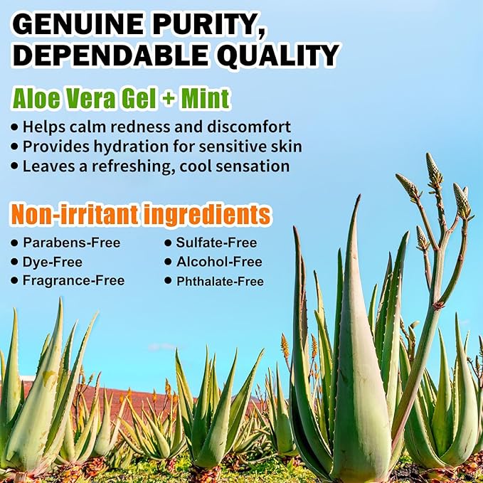 MISSEDSEN Pure & Organic Aloe Vera Gel for Sunburn Relief, After Sun Lotion for Face & Body Skin Care, Daily Facial Moisturizer & Acne Spot Treatment 7 OZ