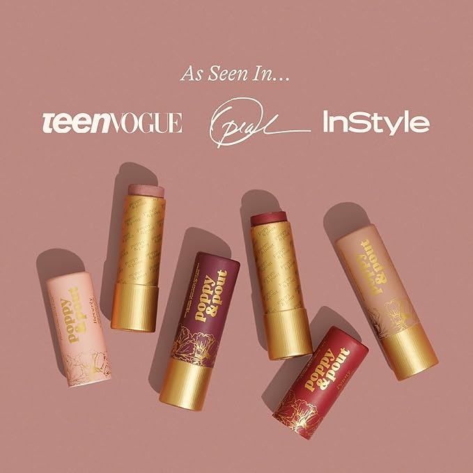 Poppy & Pout All Natural Lip Tint, Cardboard Tube, Hand-Filled, Beeswax, Vitamin E, Coconut Oil, Cruelty Free, All-Natural Shades (Daisy)