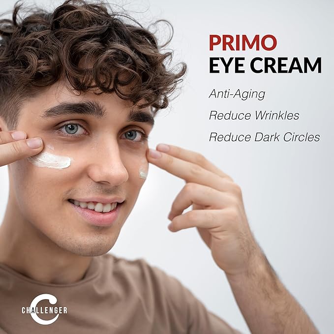 Challenger Primo Anti-Aging Eye Cream | Unscented | Clean Dispensing Airless Pump | Reduce Wrinkles, Under-Eye Circles, Puffiness, Crows Feet and Signs of Age | 1oz