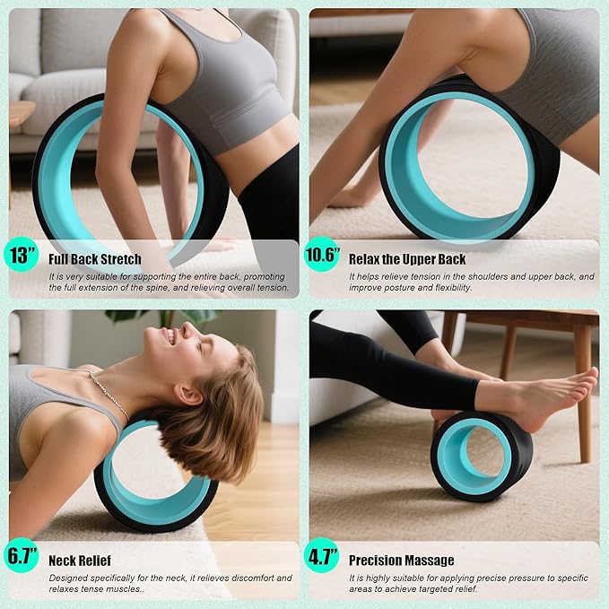 5 Pack Zomyove Roller- Back Wheel for Deep Tissue Massage, XR Foot Massage Roller for Targeted Massage for Plantar Fasciitis and Foot Fatigue, Roller Kit for Physical Therapy & Exercise