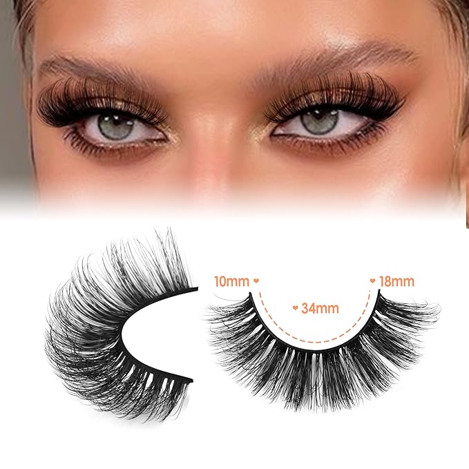 JIMIRE Mink Lashes 18MM Fluffy 6D Wispy False Eyelashes Volume Thick Dramatic Fake Lashes Natural Look Like Eyelash Extensions Pestañas 7 Pairs Pack