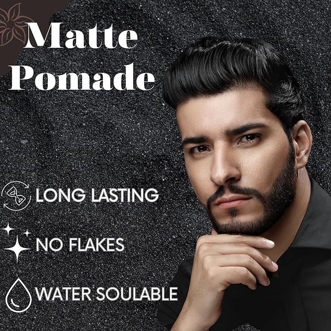 Boneyard Barbering Matte Hair Wax Pomade, Water Based Styling Clay Pomade for All Hair Types Hair Paste for Men with No Shine Natural-Looking Hairstyle, Long-Lasting, Strong & Flexible Hold, 4 Oz