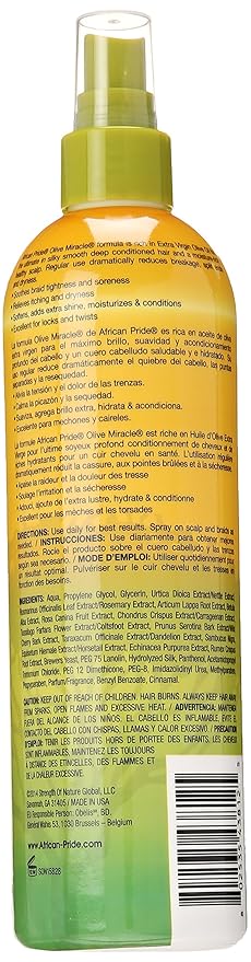 African Pride Olive Miracle Braid Sheen Spray 12 Oz (438125) (Pack of 2)
