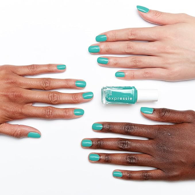 essie Expressie Nail Polish, Quick Dry Blue Nail Vegan,
