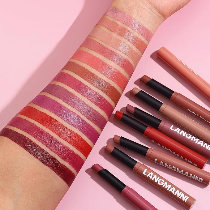 Jolilab 3Pcs Velvet Matte Lipstick Nude Matte Soft Dark Color Stick High Pigmented Long-Lasting Waterproof Lip Stick Lip Balm Beauty Cosmetics Gift for Women（01#+02#+03#