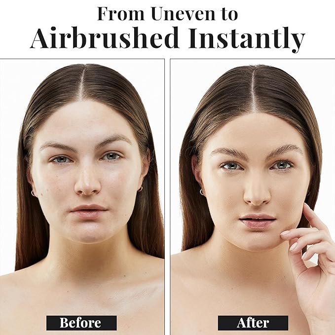 Jerome Alexander MagicMinerals AirBrush Foundation – 2 Piece Set with Airbrush Foundation and Kabuki Brush - Spray Makeup with Anti-aging Ingredients for Smooth Radiant Skin - Fair