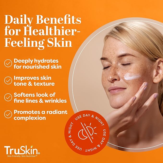 TruSkin Vitamin C Face Cream – Brightening & Hydrating Daily Moisturizer with Vitamin E, B5, Jojoba Oil & Green Tea – Smooth, Radiant-Looking Skin, 4 Fl Oz