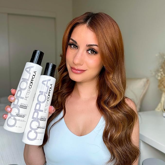 PETER COPPOLA Color Control Sulfate Free Shampoo & Conditioner For Color Treated Hair - Color Safe Keratin Shampoo & Intensely Hydrating Conditioner, 12 Fl Oz Duo