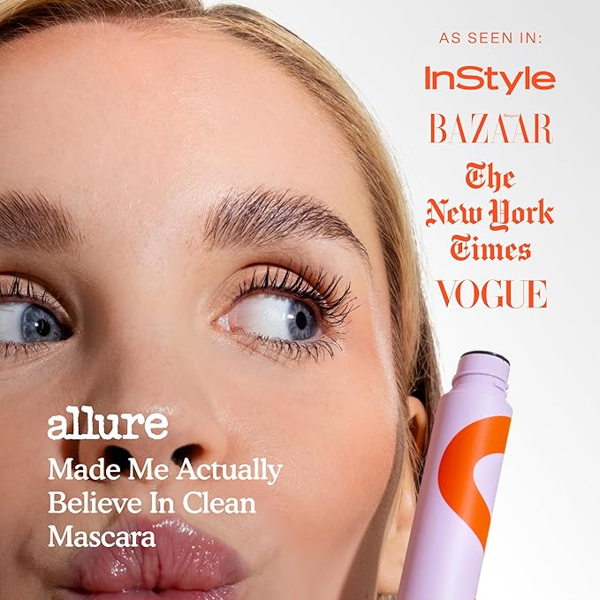 Tower 28 MakeWaves Vegan Brown Mascara - Volumizing & Lengthening Mascara for Sensitive Eyes - With Aquaflex Technology for Humidity-Proof Lift - Hypoallergenic Eye Makeup - Drift (0.29 oz)