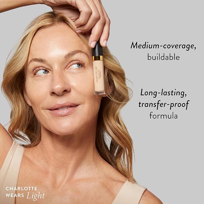 LAURA GELLER NEW YORK The Ideal Fix Concealer - Medium - Buildable Medium to Full Coverage Liquid Concealer - Covers Under Eye Dark Circles & Blemishes - Long-Lasting