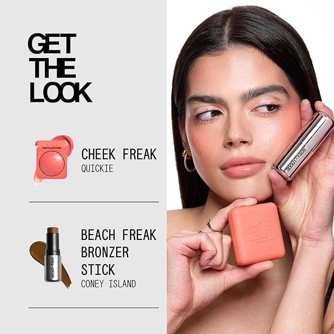 about-face Beach Freak Bronzer Stick Coney Island– Ultra-Creamy, Vegan Bronzer & Contour Stick with Skincare Benefits – Dewy Finish – Hydrating Formula with Daikon Seed Extract – Light/Medium