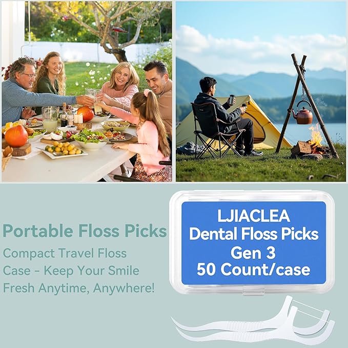 LJIALCLEA Dental Floss Picks Smooth Gen5 (500 Count Gen 3)