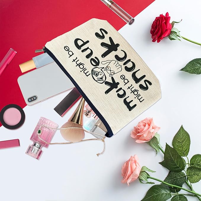 ancpeany Friendship Gifts for Women Reusable Snack Bags, Sister, Bestie, Coworker Female, Best Friend Birthday Gifts for Women Who Have Everything, Funny Travel Makeup Bag, Small Cosmetic Bag Pouch