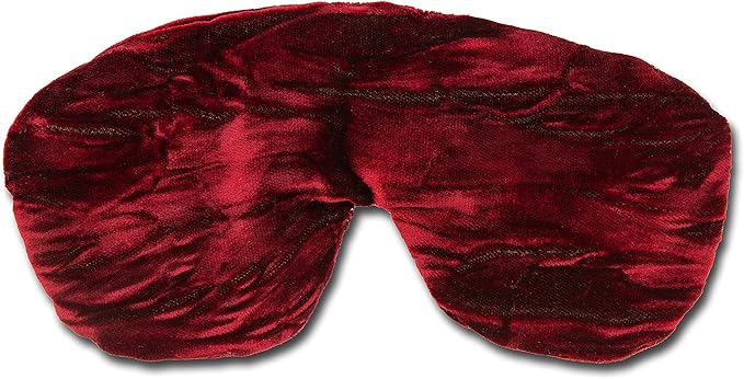 Candi Andi Handmade Opulence Yoga Eye Pillow - Weighted Flaxseed Fill, Lavender Aromatherapy, Satin & Velvet, Adjustable Strap - Ideal for Meditation & Restful Sleep - Ruby Red - TEMFL-RD