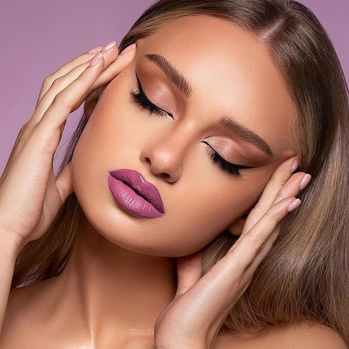 Depuplum Purple Pink Lipstick Matte for Women Super Stay Long Lasting Lipstick Smudge Proof No Transfer Liquid Lipsticks Cruelty Free Lip Makeup, DM21 Pearl purple