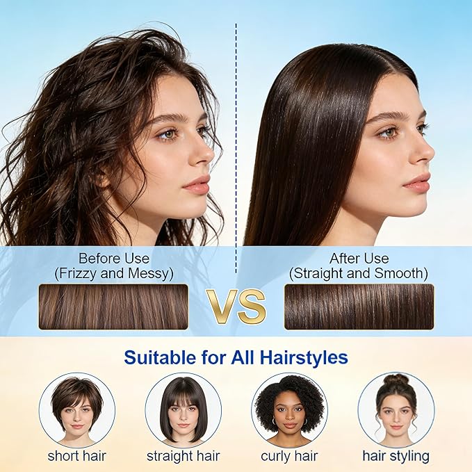 Retractable Cushion Massage Comb, 2026 Upgrade Self Cleaning Hair Massage Brush Anti-Static Air Cushion Comb, Retractable Cushion Scalp Comb for Curly Wet Dry Damaged Hair (Blue)