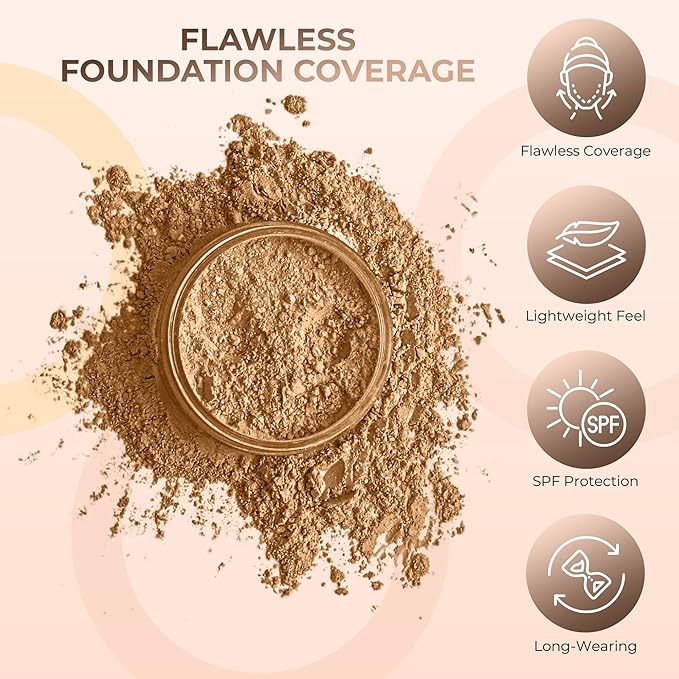 ULTIMATE KIT (DEEP TAN) Full Size Mineral Makeup Set Matte Foundation Kit Bare Face Sheer Powder Cover