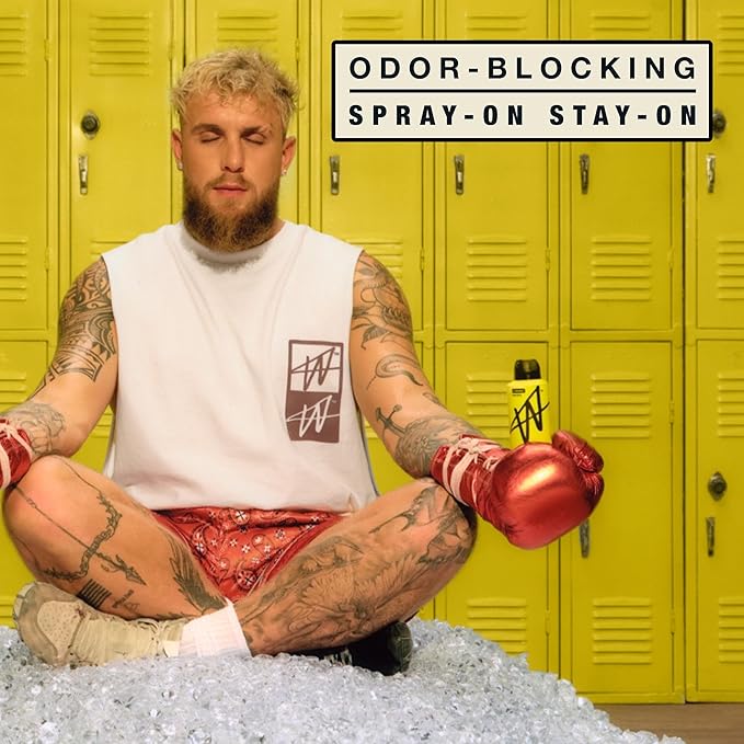 Jake Paul Original Body Spray for Men By W, Odor Blocking Body Deodorant, Long Lasting Protection, 3.4 fl oz (Pack of 2)