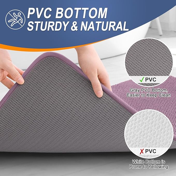 OLANLY Thick Memory Foam Bath Mat Rug 30x20, Extra Soft Absorbent Bathroom Rug, Quick Dry Bath Mats, Non-Slip, Machine Washable Carpet for Bathroom, Tub and Shower, Home Decor Accessories, Deep Plum