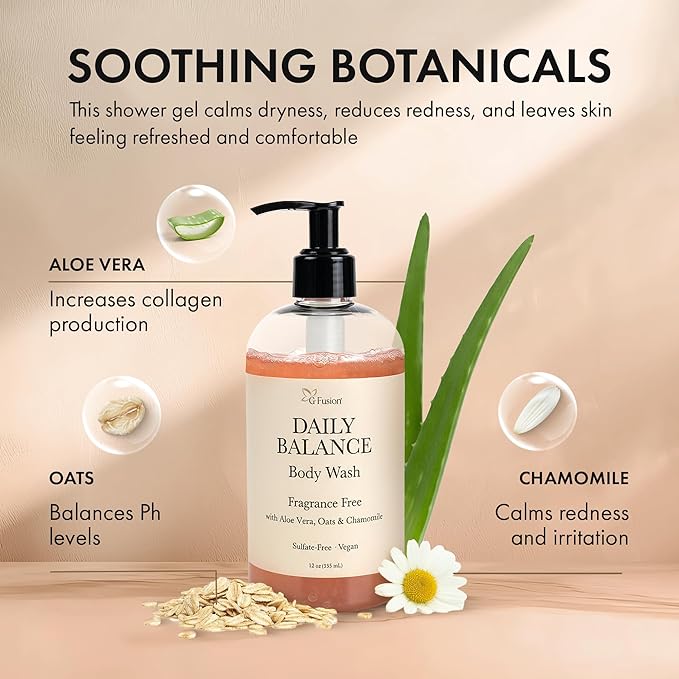 ALL Natural Body Wash, Moisturizing Shower Gel - Natural Fragnance Free Body Wash - Shower Gel For Dry & Sensitive Skin - Kids Soap - Organic, Vegan, Sulfate-Free - Bath Gel - Bath Soap with Oats