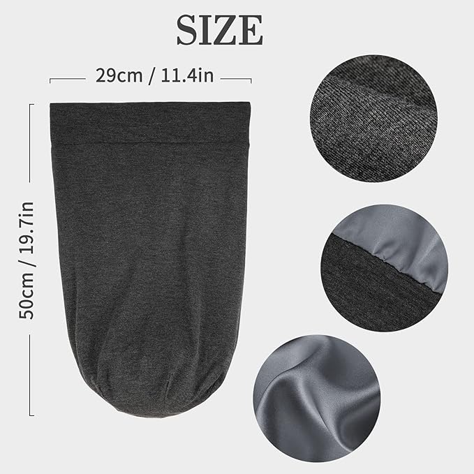 Fittia Long XL Silk Satin Bonnet for Braids, Dreadlocks for Curly Hair Sleeping, Large Silk Sleep Cap for Black Women Men Frizzy Hair