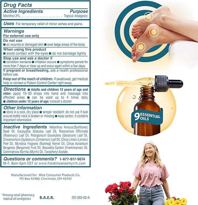 Frankincense and Myrrh Foot Pain Combo Pack: Foot Pain Relief Rubbing Oil (2 oz) and Intensive Therapy Lotion for feet (3 oz), Neuropathy, Nerve Relief, Frankincense Essential Oil, Maximum Strength