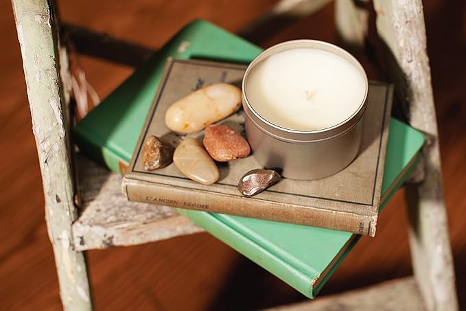 Aira Soy Candles - Organic, Kosher, Vegan, Tin Candle w/Therapeutic Grade Essential Oil Blends - Hand-Poured 100% Soy Candle Wax - Paraffin Free, Burns 60+ Hours - Apple Cinnamon - 8 Ounces