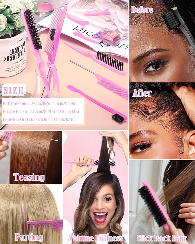 Hair Wax Stick & Slick Back Hair Brush – Frizz Control for Women & Kids, Non-Greasy & No Residue – Smooths Flyaways, Creates Sleek Ponytails & Buns – Styling Accessories & Teen Girl Gifts Trendy Stuff