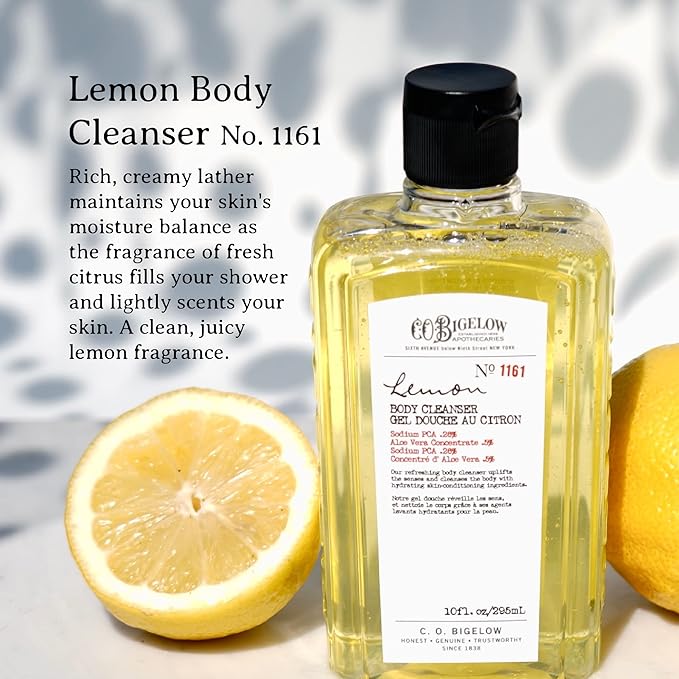 C.O. Bigelow Apothecary Duo Bodycare Gift Set, Lemon Body Wash & Body Lotion, Liquid Soap & Moisturizing Lotion, Set of 2, 10 Fl Oz