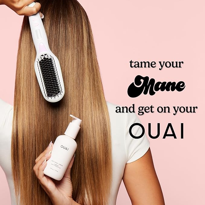 Mane Anti-Frizz Kit - Mane Hair Tools Kit & OUAI Anti-Frizz Crème - Complete Hair Styling Kit for Sleek, Humidity-Resistant Hair (2 Count)
