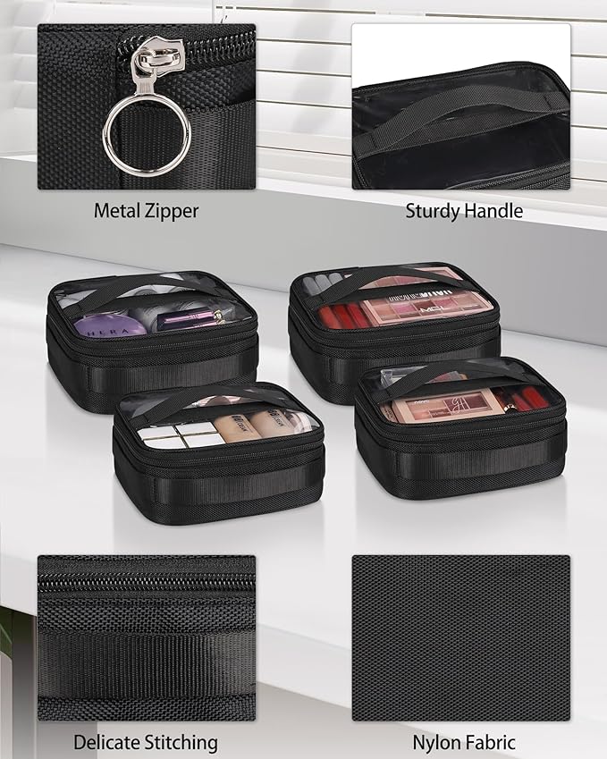 NAONAYA Makeup Brush Bag Extra Large Makeup Brush Case with 4 small bags Professional Makeup Artist Brush Holder Stand Up Organizer for Travel with Adjustable Dividers and Shoulder Strap