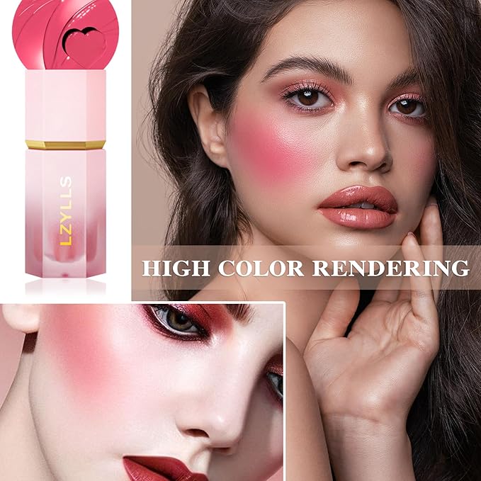 Cream Blush Stick with Brush,Waterproof Multi Cream Blush Skin C5