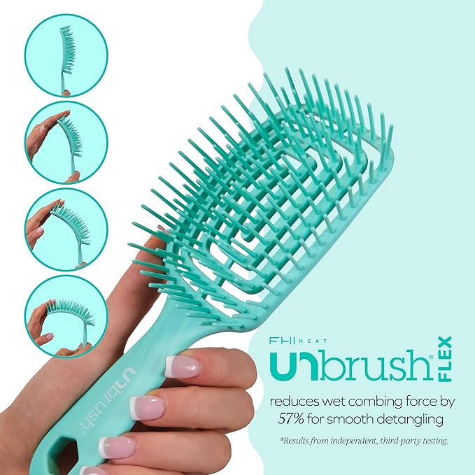 FHI Heat UNbrush Flex Detangling Hair Brush - Teal