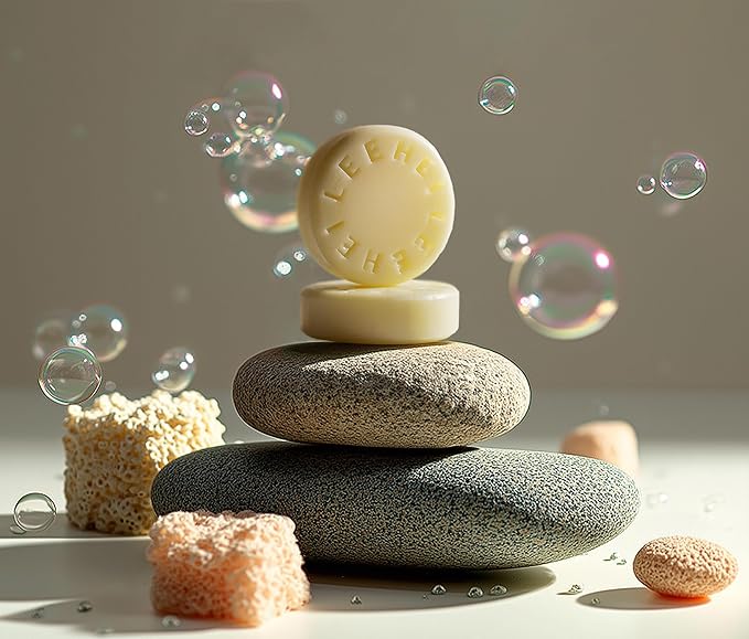 LEEHEI Cleansing Soap with Complimentary Natural Sponge Soap Stand (Lavender)