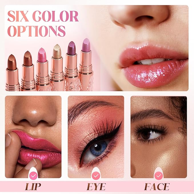 Diamond Glitter Lipstick, 2025 New Velvet Glow Lip Gloss Waterproof Non-sticky Creamy Lipcolor,Long-Lasting Moisturizer Lip Balm with Sparkling Finish Hydrating Lip Stains (C01)
