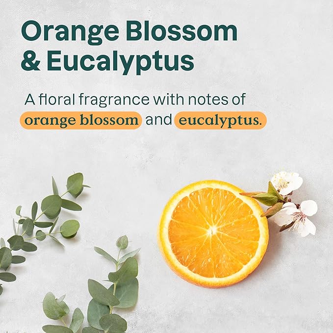 ATTITUDE Body Wash, EWG Verified Shower Gel, Dermatologically Tested, Plant and Mineral-Based, Vegan Personal Care Products, Orange Blossom & Eucalyptus, 32 Fl Oz