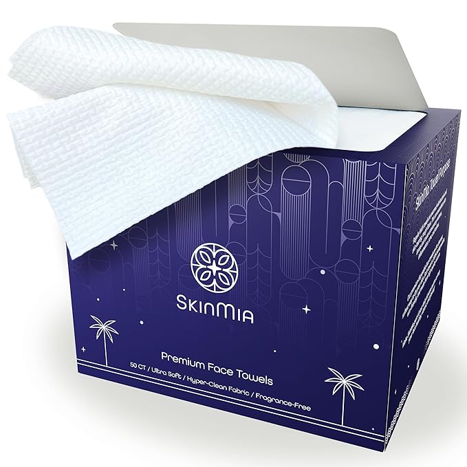 Disposable Face Towels XL – Ultra Soft, Clean, Odor-Free Dry Towelettes for Skincare & Makeup Removal Wipes, Plant-Based, Gentle for Sensitive Skin, 50 Count