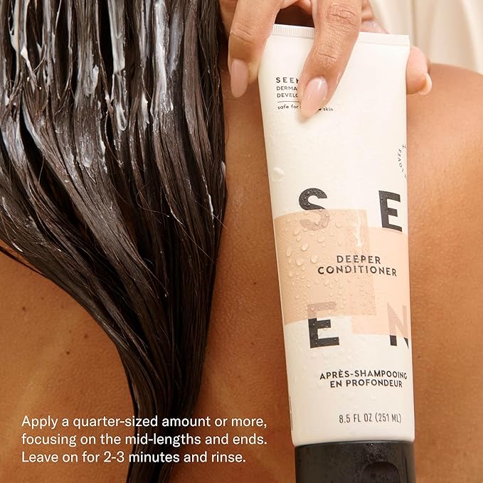 SEEN Deeper Conditioner - Non-Comedogenic & Formulated without Sulfates Hair Conditioner- Dermatologist-Developed (8.5 Fl. Oz, Scented)