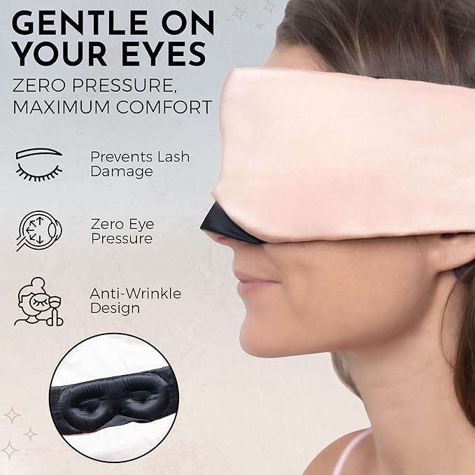 Mulberry Silk Eye Masks for Sleep (Rose Gold)