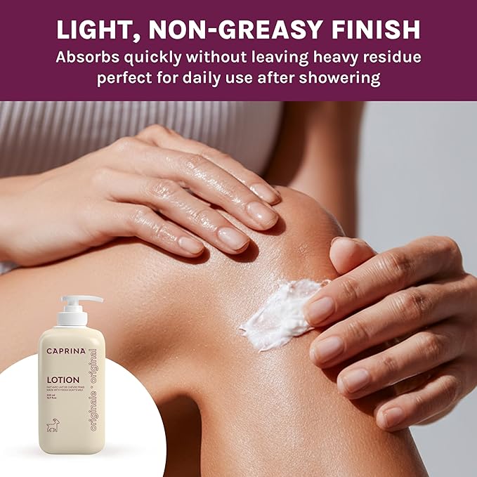 Caprina Goat’s Milk Body Lotion, 500 ml (16.9 oz), ORIGINAL, Hydrating Daily Moisturizer for Normal to Dry Skin