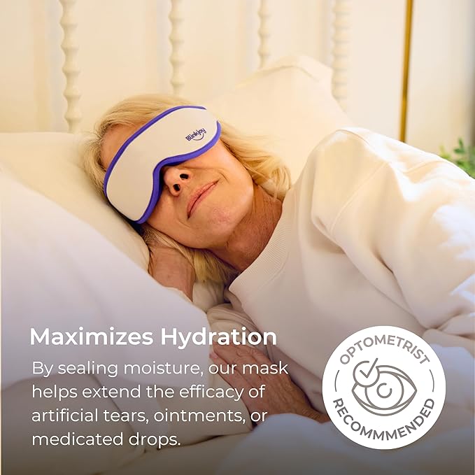 Blinkjoy Hydrating Sleep Mask (2ND GEN) for Dry Eye - Optometrist Recommended for Dry Eye Relief, Protects from Dust and Drafts, Preserves Drops, Comfortable & Lightweight