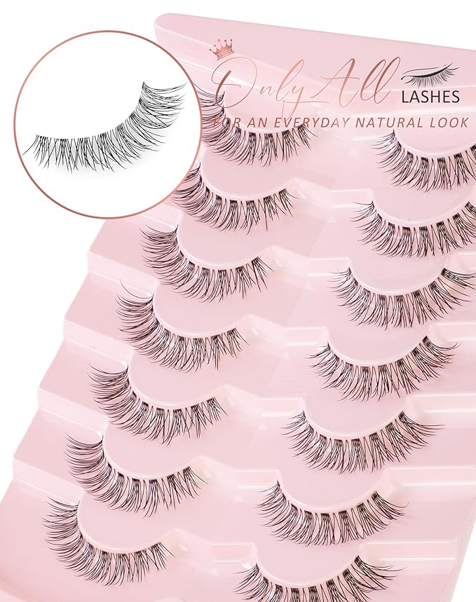 Onlyall Natural False Lashes Wispy Fake Eyelashes 7 Pairs B80