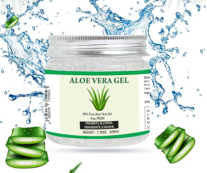 Raslok Aloe Vera Gel | 99% Pure Natural Aloe Gel | For Moisturizing Face Skin & Hair Care,Durable Moisturizing Hydrating Soothing | Non-Sticky (7.76 oz)
