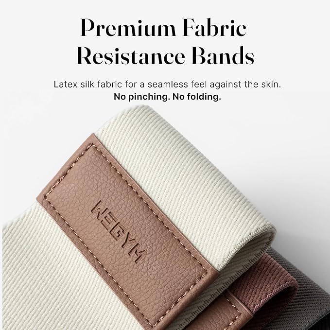 WeGym Fabric Resistance Bands, Workouts at Home, Set of 3 Bands, Exercise Bands for Lower Body Workouts, Travel Friendly Fitness Equipment, Stylish Fitness